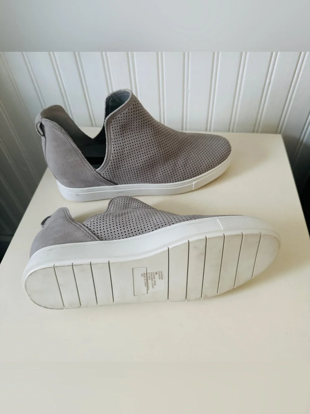 🔥Steven By Steve Madden Gray Perforated Slip-On Sneakers🩶